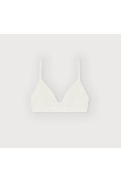 Biela braletka z biobavlny "Flex Triangle Bralette White" (Veľkosť L)