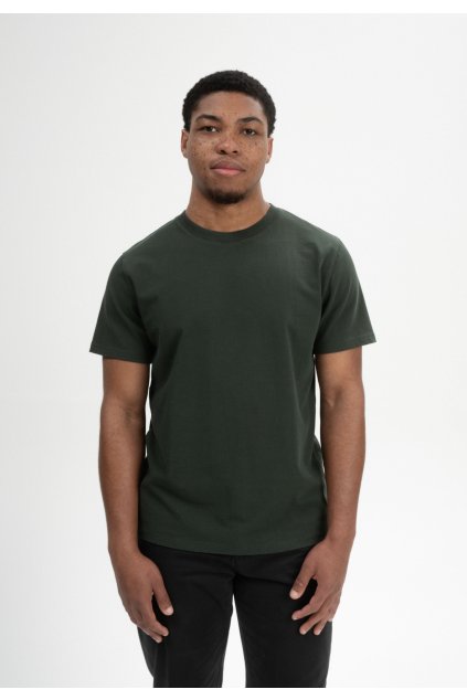 Pánske tmavozelené hrubšie tričko "PRAVIN dark green" (Veľkosť XL)