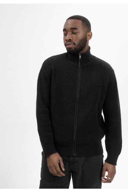 Pánsky čierny sveter na zips "TAKSH black" (Veľkosť XL)