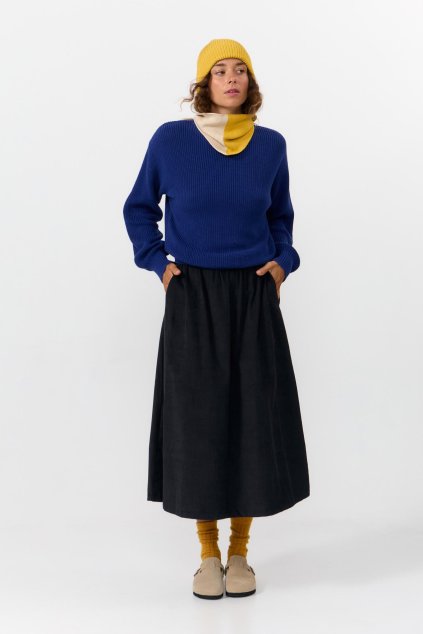 Dámska čierna dlhá sukňa „DAX SKIRT CORD black“ (Veľkosť XS)