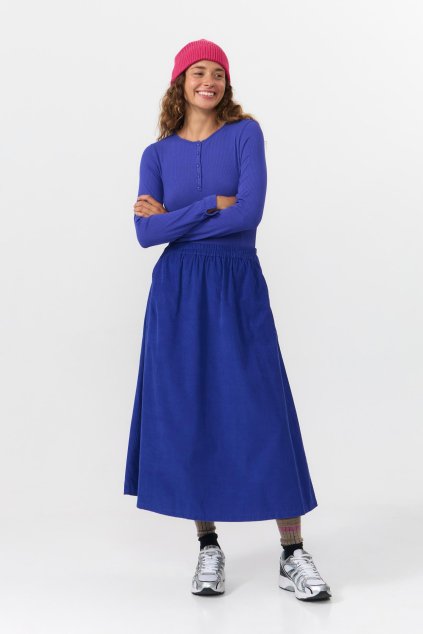 Dámska modrá dlhá sukňa „DAX SKIRT CORD royal blue“ (Veľkosť XS)