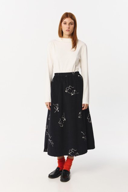 Dámska vzorovaná dlhá sukňa „DAX SKIRT CORD PRINT dancers“ (Veľkosť XS)