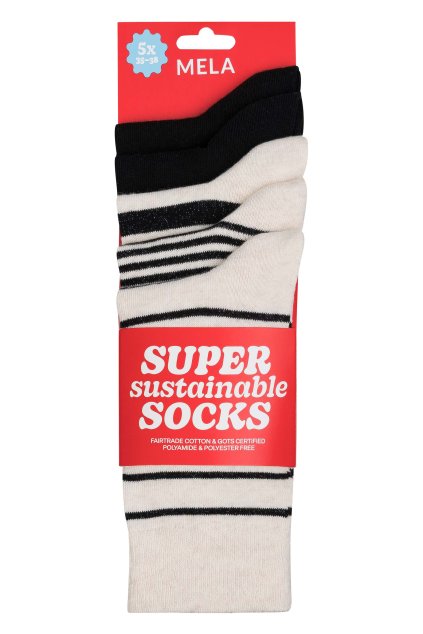 Unisex ponožky 5-balenie "5-pack Basic mix a lot of black stripes" (Veľkosť 43-46)