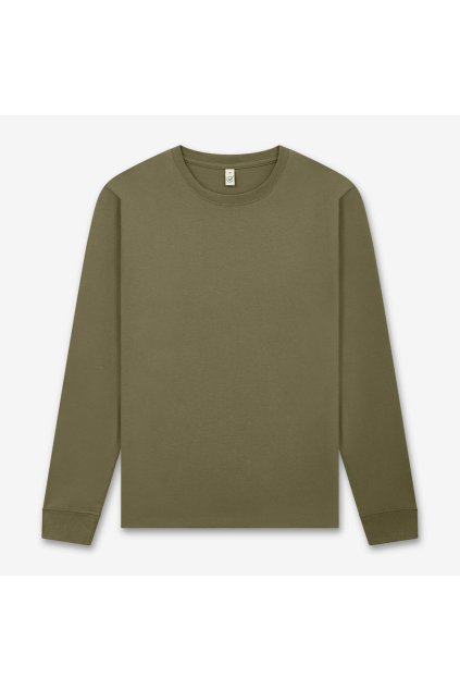 Unisex khaki zelené tričko s dlhým rukávom "PREMIUM Long Sleeve Faded Khaki" (Veľkosť XXL)