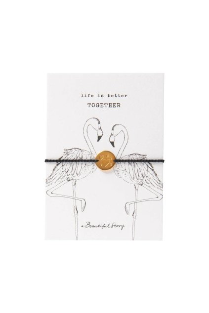 30797 jewelry postcard bw flamingos