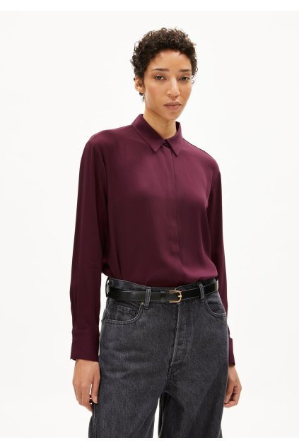 Dámska blúzka „LARISAANA LONGSLEEVE dark cranberry“ (Veľkosť XS)