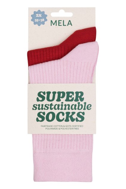 Unisex farebné rebrované ponožky 2-balenie "2-pack pomegranate gelato/raspberry" (Veľkosť 43-46)