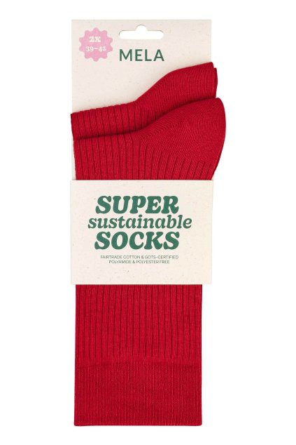 Unisex červené rebrované ponožky 2-balenie "2-pack pomegranate" (Veľkosť 43-46)