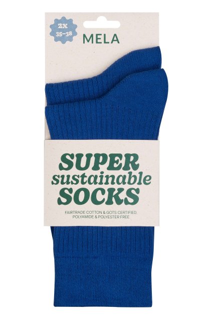 Unisex modré rebrované ponožky 2-balení "2-pack bold blue" (Veľkosť 43-46)