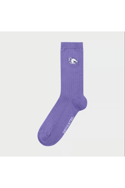 Rebrované ponožky z biobavlny "Rib Socks Knivsta Plow Pose Paisley Purple" (Veľkosť 41 - 45)