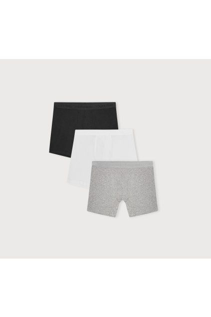 dgob men organic cotton core boxer briefs 3 pack black white grey melange