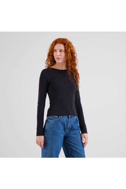 Dámske čierne tričko s dlhým rukávom "Top Salmis Black" (Veľkosť XS)