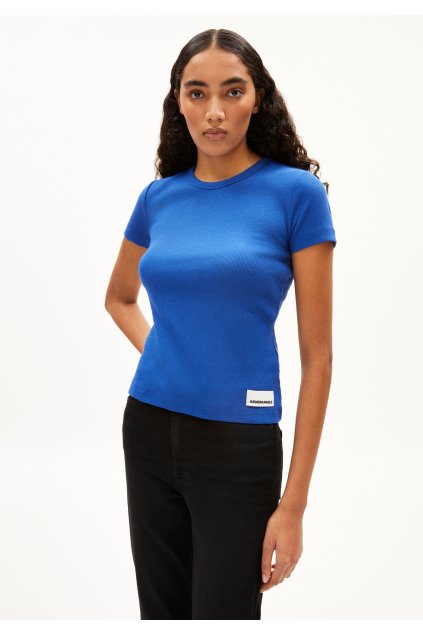 Dámske modré rebrované tričko „KARDAA dynamo blue“ (Veľkosť XS)