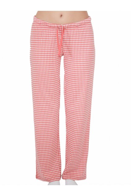 Dámské pyžamové kalhoty z biobavlny - růžové (Velikost L)