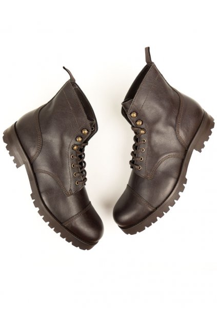 Dámske tmavohnedé členkové topánky „Work Boots Dark Brown“