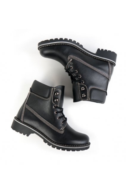 Pánske čierne členkové topánky „Dock Boots Black“