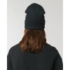 Unisex čierna čiapka z biobavlny "Rib Beanie Black"