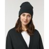 Unisex čierna čiapka z biobavlny "Rib Beanie Black"
