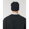 Unisex  čierna čiapka z biobavlny "Fisherman Beanie Black"