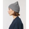Unisex  šedá čiapka z biobavlny "Fisherman Beanie Mid Heather Grey"