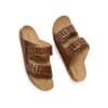 Pánske hnedé sandále „Two Strap Footbed Sandals Chestnut“