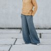 Dámske ľanové široké nohavice "WIDE LEG PANTS"
