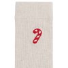 Unisex rebrované ponožky s výšivkou "Ribbed Embroidery cream blend/candy cane"