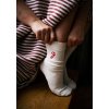 Unisex rebrované ponožky s výšivkou "Ribbed Embroidery cream blend/candy cane"