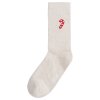 Unisex rebrované ponožky s výšivkou "Ribbed Embroidery cream blend/candy cane"
