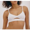 Biela elastická tenclová braletka "Soft Touch Cut-Out Bralette White"