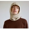 Béžová kukla z biobavlny "Soft Knit Balaclava Nutmeg"