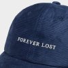 Unisex modrá menčestrová šiltovka s výšivkou "Soft Cap Slussen Curduroy Forever Lost Navy Black Iris"