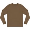 Unisex hnedé tričko s dlhým rukávom "PREMIUM Long Sleeve Faded Brown" (Veľkosť XXL)