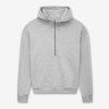 Dámska šedá mikina s polovičným zipsom "HALF-ZIP HOODIE Light Heather" (Veľkosť XXL)
