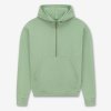 Dámska zelená mikina s polovičným zipsom "HALF-ZIP HOODIE Bamboo Green" (Veľkosť XXL)