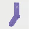 Rebrované ponožky z biobavlny "Rib Socks Knivsta Plow Pose Paisley Purple" (Veľkosť 41 - 45)