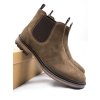 Pánske hnedé členkové topánky „Continental Chelsea Boots Dark Brown Vegan Suede“