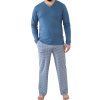 Pánské pyžamové kalhoty z biobavlny - modré (Velikost L)