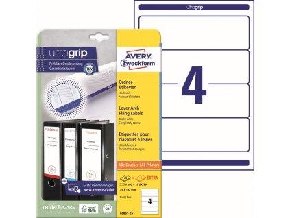 Samolepicí etikety na pořadače 59x192 mm Avery Zweckform L6061-25