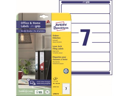 Samolepicí etikety na pořadače 38x192 mm Avery Zweckform L4760-10