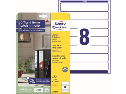 Samolepicí etikety na pořadače 34x192 mm Avery Zweckform L6060-10