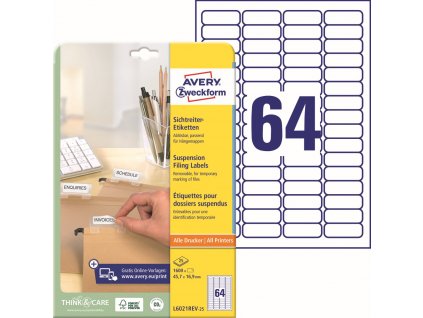 Snímatelné samolepicí etikety 45,7x16,9 mm Avery Zweckform L6021REV-25