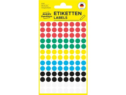 Kulaté značkovací etikety Ø 8 mm Avery Zweckform 3090