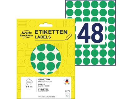 Samolepicí kolečka Ø 18 mm Avery Zweckform 3376