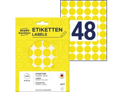Samolepicí kolečka Ø 18 mm Avery Zweckform 3377