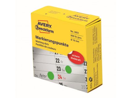 Kulaté značkovací body Ø 10 mm Avery Zweckform 3851