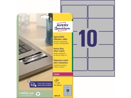 Velmi odolné samolepicí PET etikety 96x50,8 mm Avery Zweckform L6012-20