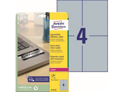 Velmi odolné samolepicí PET etikety 105x148 mm Avery Zweckform L6134-20