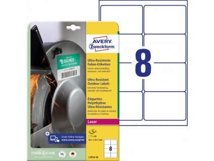 Ultra odolné samolepicí PE etikety 99,1x67,7 mm Avery Zweckform L7914-10