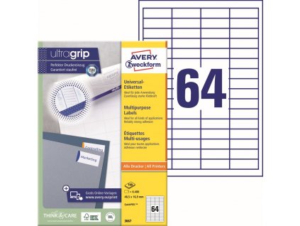 Samolepicí etikety 48,5x16,9 mm Avery Zweckform 3667